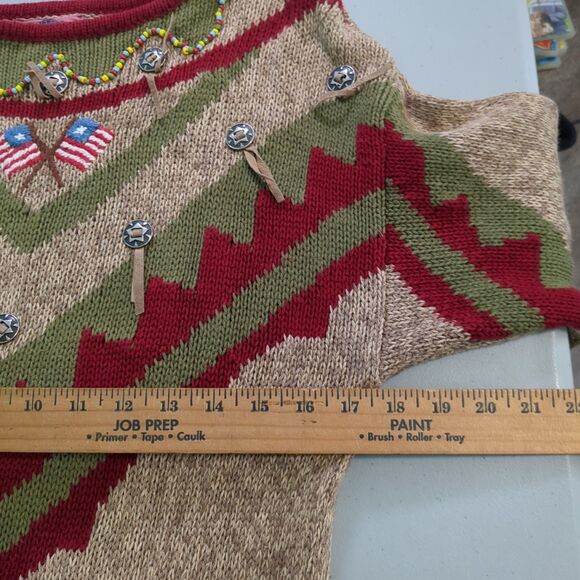 Cambridge Country Store southwestern Muticolor Long Tunic Sweater small - Picture 3 of 6